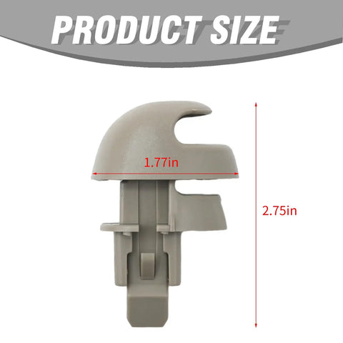 Side view showing dimensions of 2 Pack Sun Visor Holder Retainer Clip 5GE11TL2AA Replacement For Dodge Dakota 2000 2003 And Dodge Durango 2001 2003