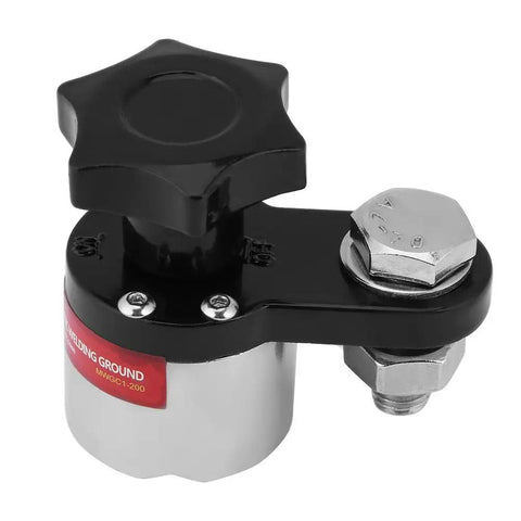 Rock Solid Heavy Duty 200A Magnetic Welding Ground Clamp With Super Strong Magnet For Flat Or Round Iron Surfaces Secure Grip For Pro Welders No Tools Needed close-up
