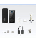 Top Tier Slick Smart Lock With Keyless Fingerprint Keypad Deadbolt For Front Doors showing components including keypad and deadbolt.