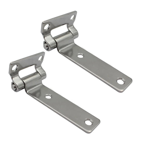2-pack stainless steel heavy-duty hinges with mounting plates and holes for furniture or shipping containers