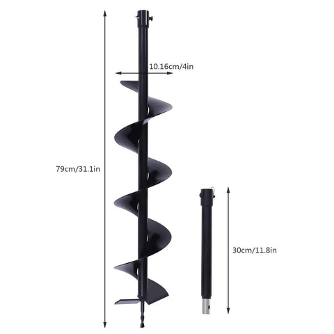 Beefy Heavy Duty Auger Drill Bit Six Inch By Thirty One Inch For Post Holes Earth Digger Planting Fence Hole Maker Machine