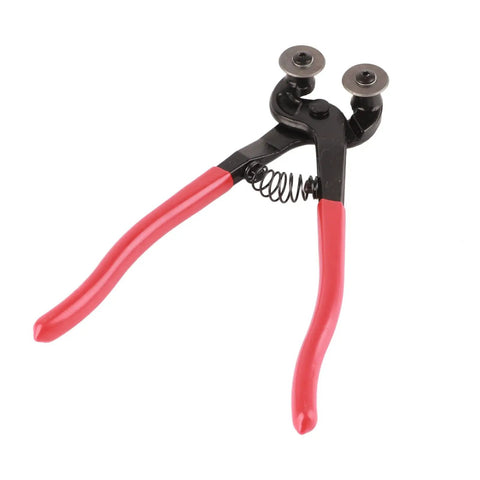 Built Tough Mosaic Cutter With Glass Nippers And 200mm Steel Body Heavy Duty Tile Cutting Tool With Carbide Wheel For Ceramic And Glass Easy Grip Handle Long Lasting Performance For Pros And DIY, red handles