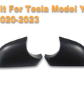 Top Shelf Pair Left And Right Side Door Wing Mirror Lower Cover Holder Tray Rearview Mirror Cap Bottom Trim Drop In Replacement For Tesla Model Y 2020 To 2023 Gloss Black Trim