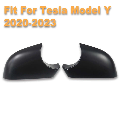 Top Shelf Pair Left And Right Side Door Wing Mirror Lower Cover Holder Tray Rearview Mirror Cap Bottom Trim Drop In Replacement For Tesla Model Y 2020 To 2023 Gloss Black Trim