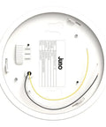 Slick 4 Inch Led Ceiling Light Low Profile Surface Mount Downlight Wet Rated Matte White Trim back view showcasing wiring and settings.