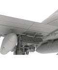 Detailed underside view of McDonnell Douglas F 4E AUP Hellenic Air Force Model Kit showing gear and wing