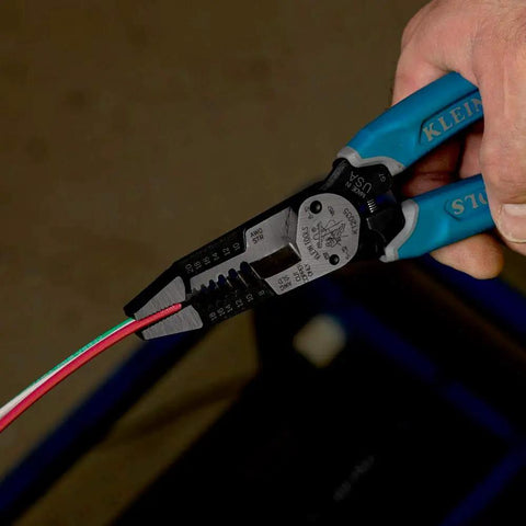 Curve Wire Cutters For Quick Stripping And Cutting Heavy Duty Wire Stripping Tool For 8 To 18 AWG Solid And 10 To 20 AWG Stranded Wire Made In USA Durable Pliers For Electrician Pros used to strip wires