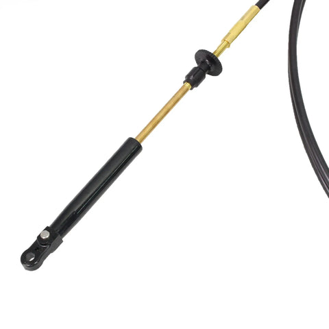 OEM 14 Foot Snap In Outboard Control Cable For OMC BRP Boats, 0173114 with plastic eye, adjustable thumb knob on one end