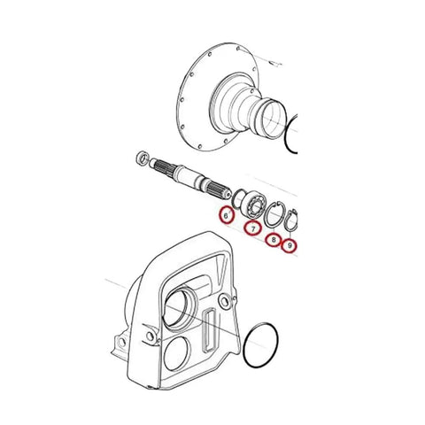 Beefed Up Flywheel Primary Shaft Repair Kit With Bearing Lip Seal Snap Ring And Gasket For Penta D4 D6 DPH DPR Marine Drives