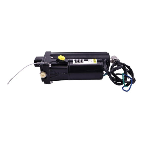 Two Wire Outboard Tilt And Trim Assembly For 75 To 115HP Mercury F-75 F-80 F-90 F-100 F-115 Motors, Rugged Replacement Kit With Easy Install, 8M0090335 8M0171818, Plug And Play Marine Upgrade. Black housing with wires.
