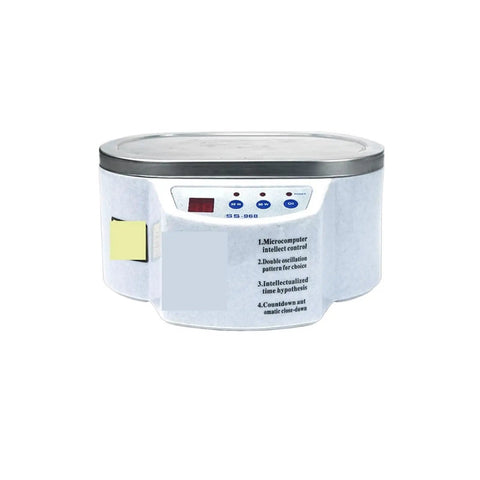 Digital Ultrasonic Cleaner Machine With Dual Frequency Vibration Bath 30W Or 50W Power For Jewelry Glasses And Parts Advanced Microcomputer Control viewed from the front with a stainless steel lid.