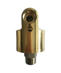 Beefy Heavy Duty Brass 1 Inch Rotating Joint With 360 Degree Swivel For Water Air Oil, Universal Spray Connector, Left Thread Rotary Union, Durable Industrial Hose Fitting. Front view of brass rotating joint with threaded ends