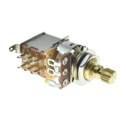 Brass 16mm Shaft Push Push Guitar Potentiometer A500K With American Thread Shaft, audio linear taper pot for volume control