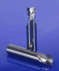 Two HOZLY neon cutter CNC router bits, 6mm tungsten carbide end mills for LED neon sign slotting, silver