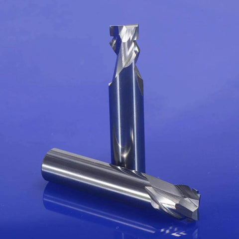 Two HOZLY neon cutter CNC router bits, 6mm tungsten carbide end mills for LED neon sign slotting, silver