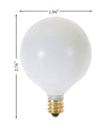 Pack of 10 25W White G16.5 Decorative Mini Globe Bulbs With E12 Candelabra Base Incandescent 120V Dimmable Soft Glow For Chandeliers