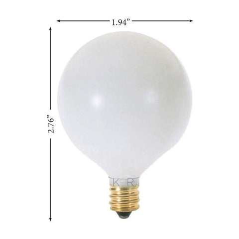 Pack of 10 25W White G16.5 Decorative Mini Globe Bulbs With E12 Candelabra Base Incandescent 120V Dimmable Soft Glow For Chandeliers