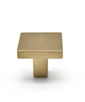 Front view of a single brushed square knob from the Champagne Bronze Cabinet Knobs Set 10 Pack For Kitchen Cabinets And Drawers.