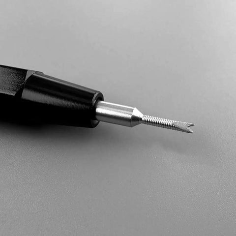 Heavy Duty Watch Strap Spring Bar Remover Kit With Integrated Inch Ruler For Rubber And Leather Bands showing the metal tip detail.