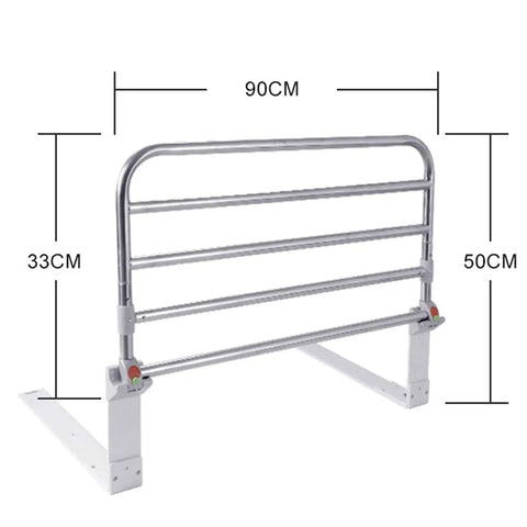 Foldaway Bed Safety Rail With Quiet Easy Grab Guard For Seniors And Adults No Fuss Bedside Handrail 90cm stainless steel