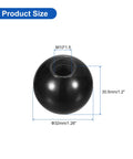 M10 Female Thread Phenolic Ball Knob 32mm Diameter, round black ball knob with measurements in image.