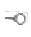 M6x20 Stainless Steel Eyebolts With Closed Ring And Hole For Concrete Anchoring, Beefy Heavy Duty Eye Screws With Nylon Nuts For Vibration Dampening, Super Secure Mounting For Hooks, Decor, And Industrial Projects. M6 eybolt with measurements