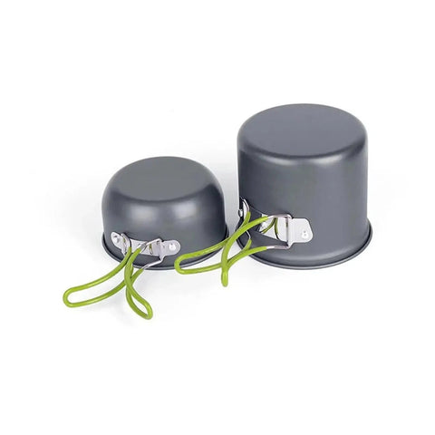 Grab and Go Camping Tableware Kit With Foldable Spoon Fork Knife Kettle and Cup Ultra Compact Lightweight Cookware Set pots