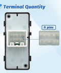Back view of passenger side power window switch showing 8-pin terminal for Chrysler 2006-2017 OE replacement