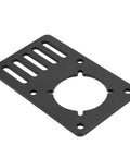 Beefy NEMA23 Stepper Motor Mount Plate For CNC And 3D Printers, black aluminum with adjustable slots, flat bracket