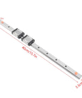 400mm Steel Miniature Linear Sliding Rail Guide With Two Blocks For Precise Linear Motion In CNC Machines, side view