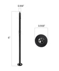 Heavy Duty Number 14 X 6 Inch Deck Screws, black epoxy coating, showing dimensions and Torx drive head.