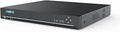 Front angle view of 36 Channel NVR For Home Security System No PoE Port Requires PoE Switch Integrated I O Alarm System Supports Up To 48TB Storage No HDD Included Manages Up To 36 Cameras.