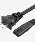 6 Ft Two Prong AC Power Cord For Under Desk Elliptical Machines Replacement Cable showing plug and socket design