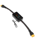 Hardcore Dc Power Meter And Battery Load Tester 8 To 80 Volt 50 Amp Analyzer With Sleek Color Lcd Screen for EV and Solar Gear, features XT60 connector.