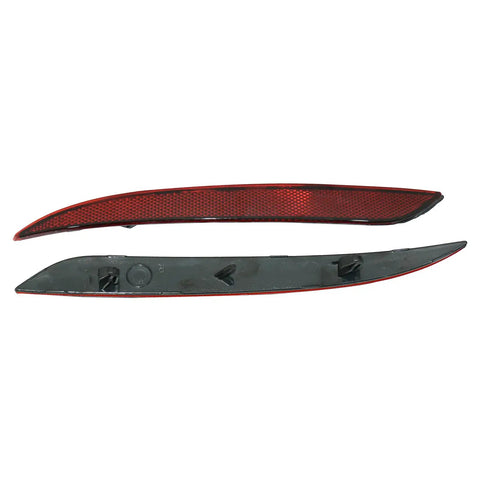 Sleek Red Rear Bumper Reflectors For Tesla Model 3 2017 Through 2022, rear lens trim, red plastic markers, left and right sides.