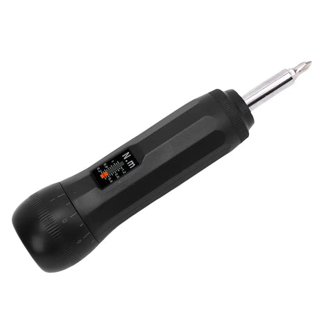 Fabater Preset Torque Wrench 0.2-1.2 Nm Range With S2 Bit Set 1/4 Inch Hex Drive showing black handle and torque scale for accurate fastening.