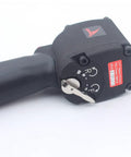 Heavy Duty Half Inch Mini Pneumatic Impact Wrench Air Powered Spanner Delivering 11000 Rpm Knockout Force for repairs showing handle and switch.