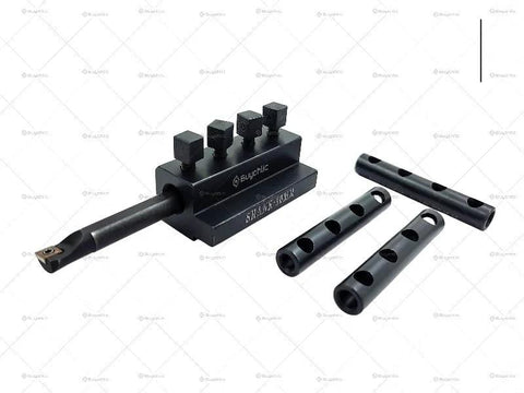 Buyohlic boring bar holder with interchangeable sleeves (10×12 mm), black metal CNC/lathe tool holder.