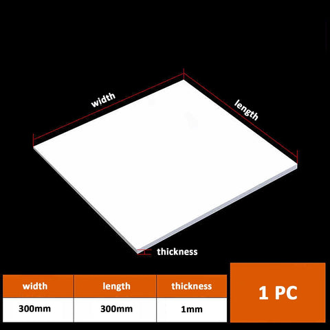 White PTFE Teflon Sheet 300 By 300 Mm Industrial Grade Engineering Plastic, 1mm Thick, Top View, 1 Pc, Ultra Chemical Resistant