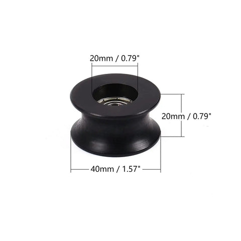 Nylon Pulley Wheel 8x40x20mm U Shape Groove Guide Bearing Rail Ball Wheel Black Durable Nylon Wheel for Machinery and DIY Projects, Reducing Vibration and Improving Smooth Motion in a Heavy Duty Pulley System, black U-groove, 40mm