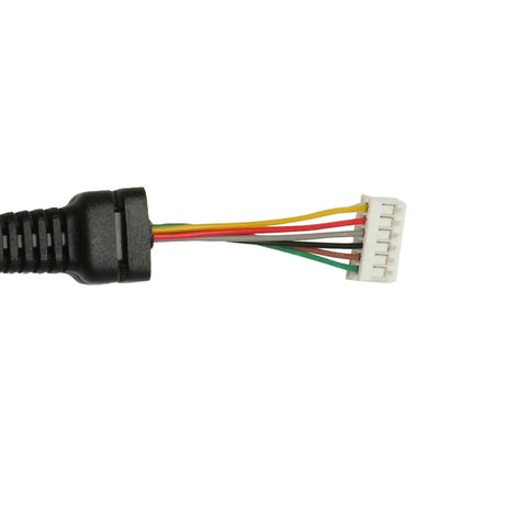 Close-up of connector end of Replacement Handheld Mic Cable For Yaesu Radios Stretchable 24 Inch Mic Cord 3 Pack