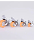 Heavy Duty Nylon Swivel Caster Set For Furniture And Shopping Carts, Smooth Rolling Rubber Wheel Trolleys, four sizes displayed