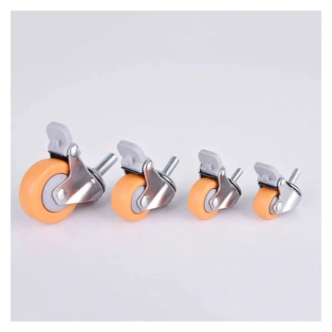 Heavy Duty Nylon Swivel Caster Set For Furniture And Shopping Carts, Smooth Rolling Rubber Wheel Trolleys, four sizes displayed