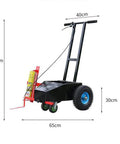 Heavy Duty Hand Push Line Paint Marker Roll Right Along Driveways Without Breaking A Sweat Crisp Stripe Applicator side view with dimensions