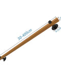 Top Shelf Pine Handrail Kit With A Round Solid Build Measuring 270 Cm, Heavy Duty Deck Railing for patios, stairs and balconies, showing dimensions on wood.