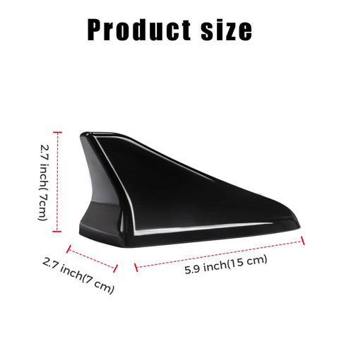 Glossy black shark fin antenna cover dimensions 5.9x2.7x2.7 inches for Hyundai Sonata 2016-2019, Kia Optima 2016-2020