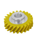 Upgraded W10112253 Mixer Worm Gear Replacement For Whirlpool KitchenAid And Kenmore, yellow durable gear kit, close-up view