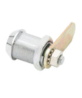 Side view of Tubular Cam Lock Set For Mailboxes, Drawers, Cupboards And Safes, 16mm cylinder with keys, heavy duty security lock.