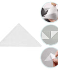 25 White Adhesive Collar Stays Disposable PVC Shirt Fixes Ditch The Droop With These Business Ready Collar Guards Keep Your Fit Fresh For Any Occasion Easy One Time Use Triangular Shape For Snug Hold, triangular collar guard with adhesive backing.