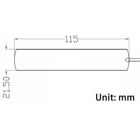 Diagram of AM FM Hidden Windshield Antenna For Cars And Trucks, Ultra Slim Mini Car Radio Antenna with dimensions in mm.